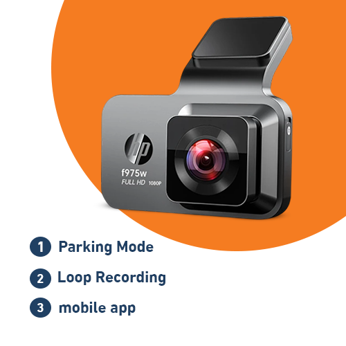 HP F975 1080P داش كام مسجل السيارة HD للرؤية الليلية كاميرا سيارة واي فاي سيارة حلقة فيديو شاشة ركن السيارة داش am السيارات DVR فيديو (1) كام مسجل السيارة HD للرؤية الليلية - الصورة 1